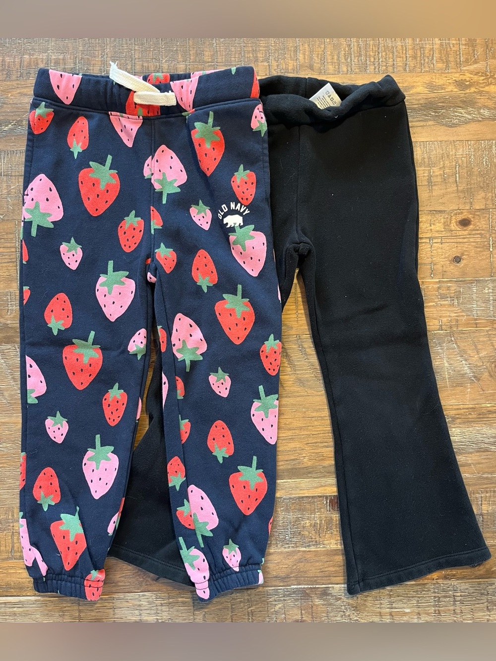 Strawberry Print Joggers & Black wide leg sweats